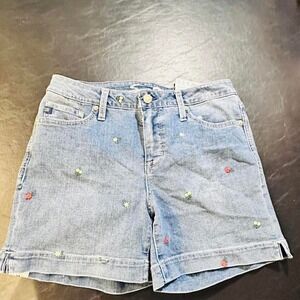 Sam7 embroidered denim shorts women's size6